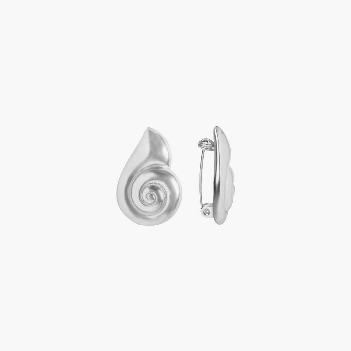Moon Snail Brooch - Silver Tone