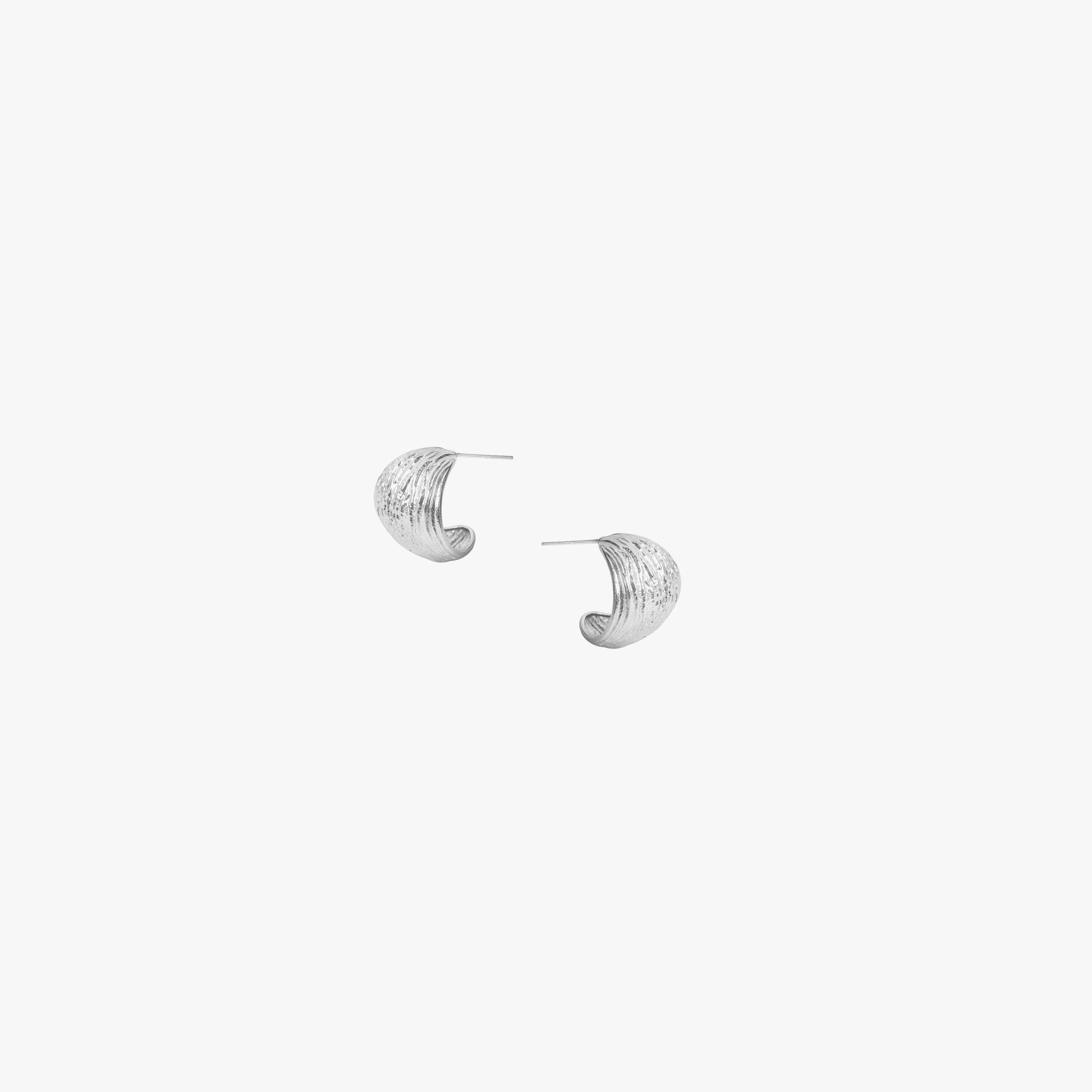 Oak Huggies - Silver Tone