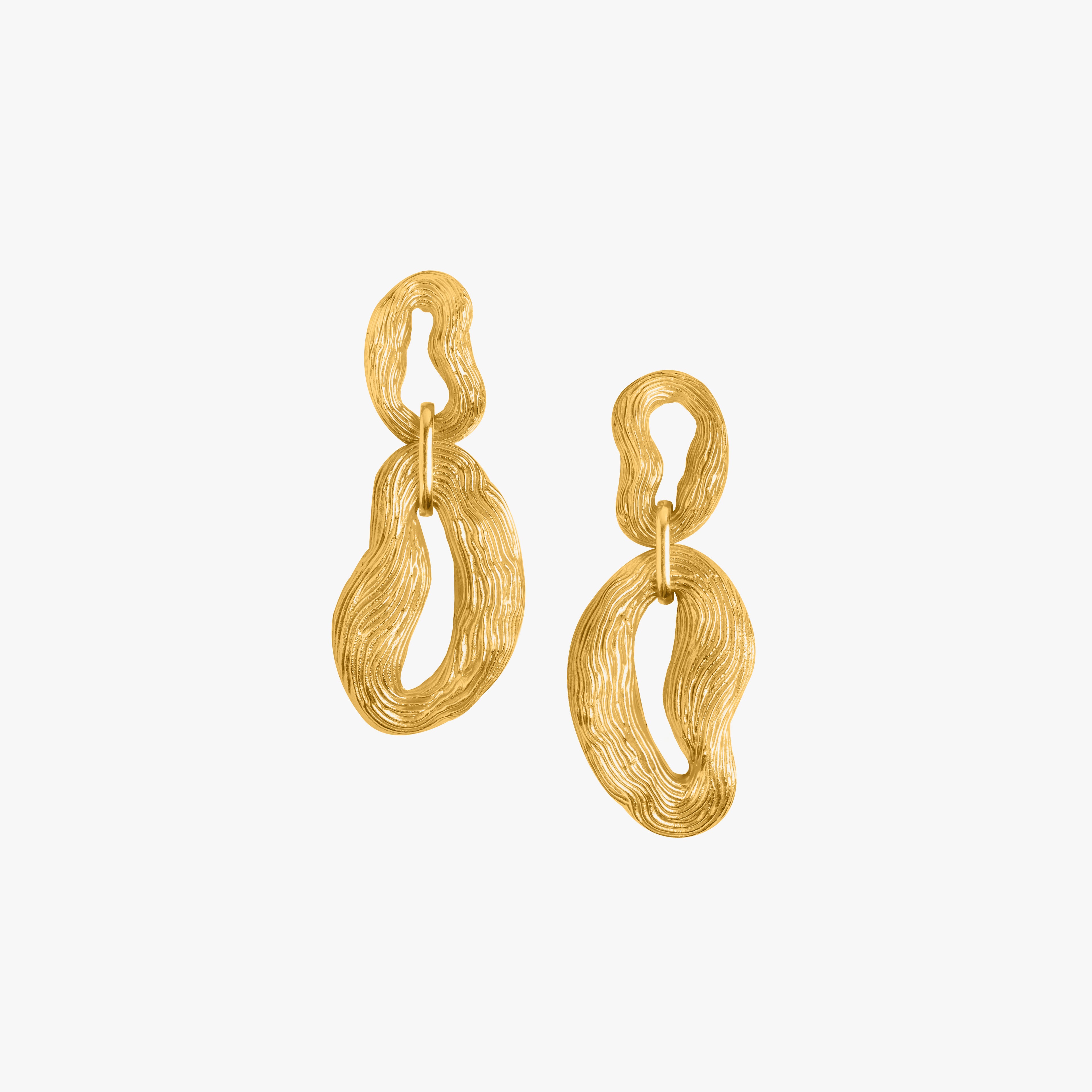 Knotty Pine Earrings - Gold Tone