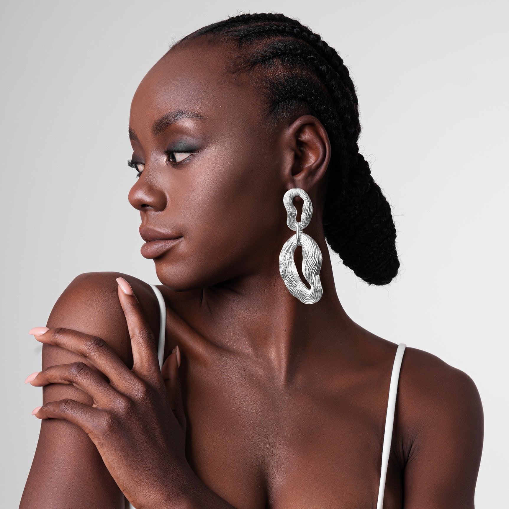 Knotty Pine Earrings - Silver Tone