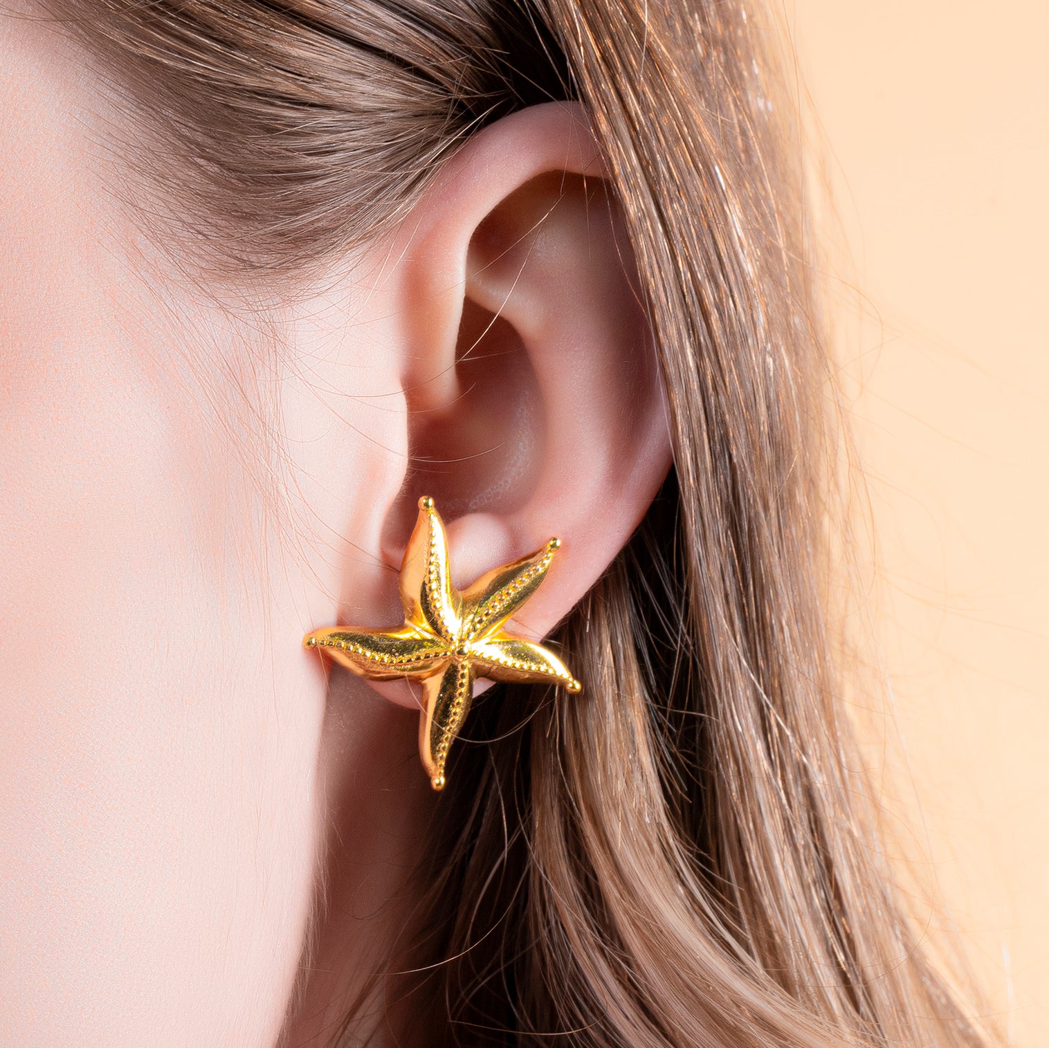 Sea Star Studs Gold Tone