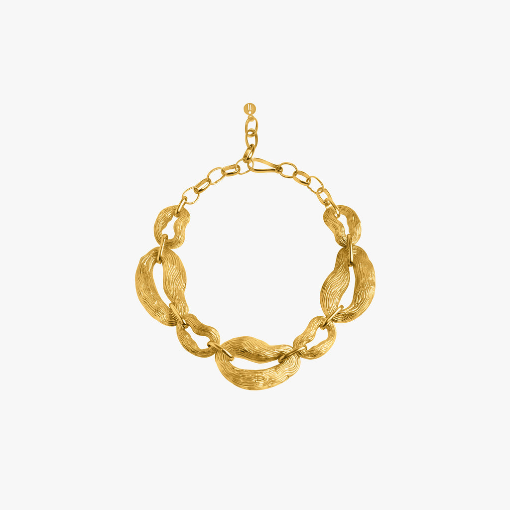 Knotty Link Necklace - Gold Tone