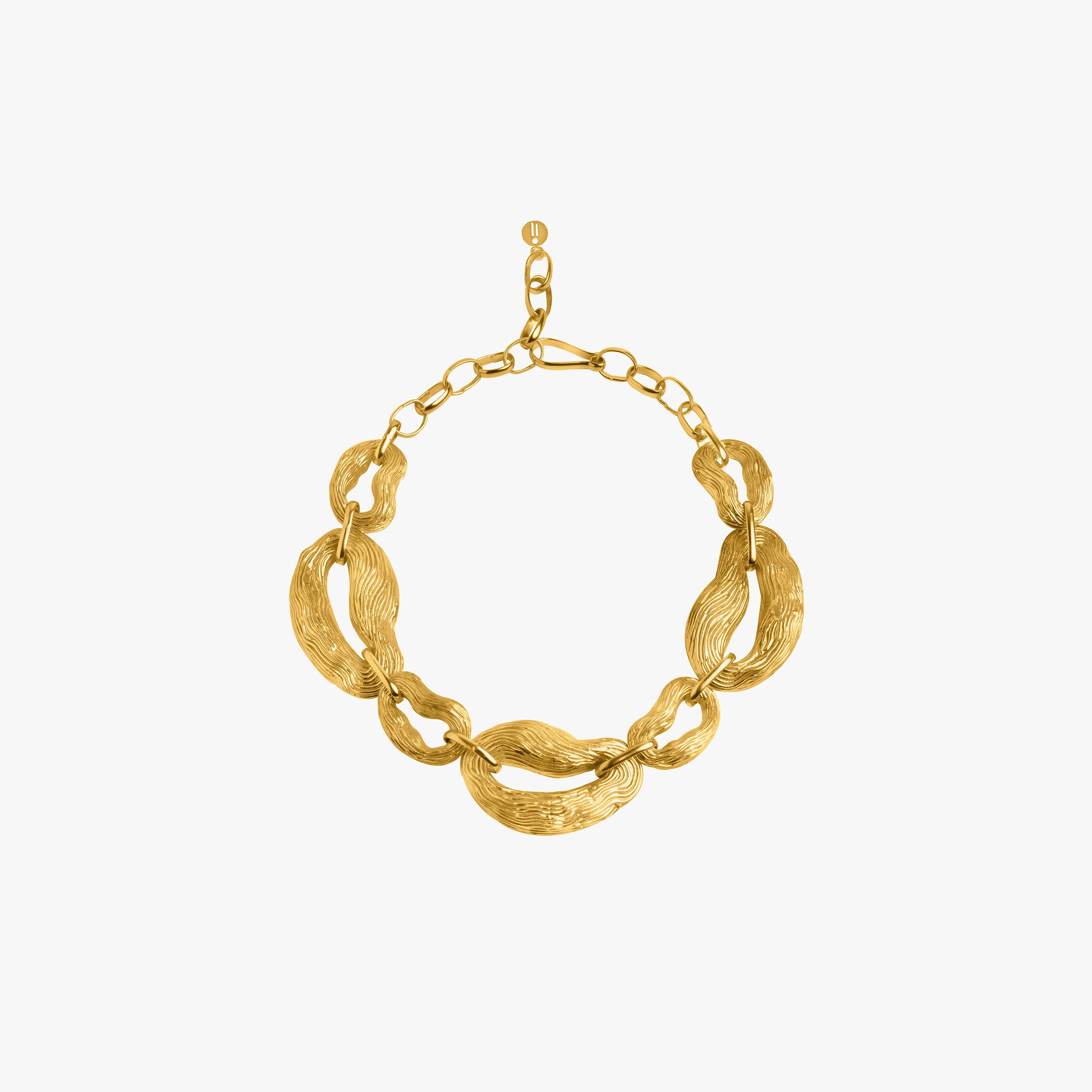 Knotty Link Necklace - Gold Tone