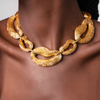 Knotty Link Necklace - Gold Tone