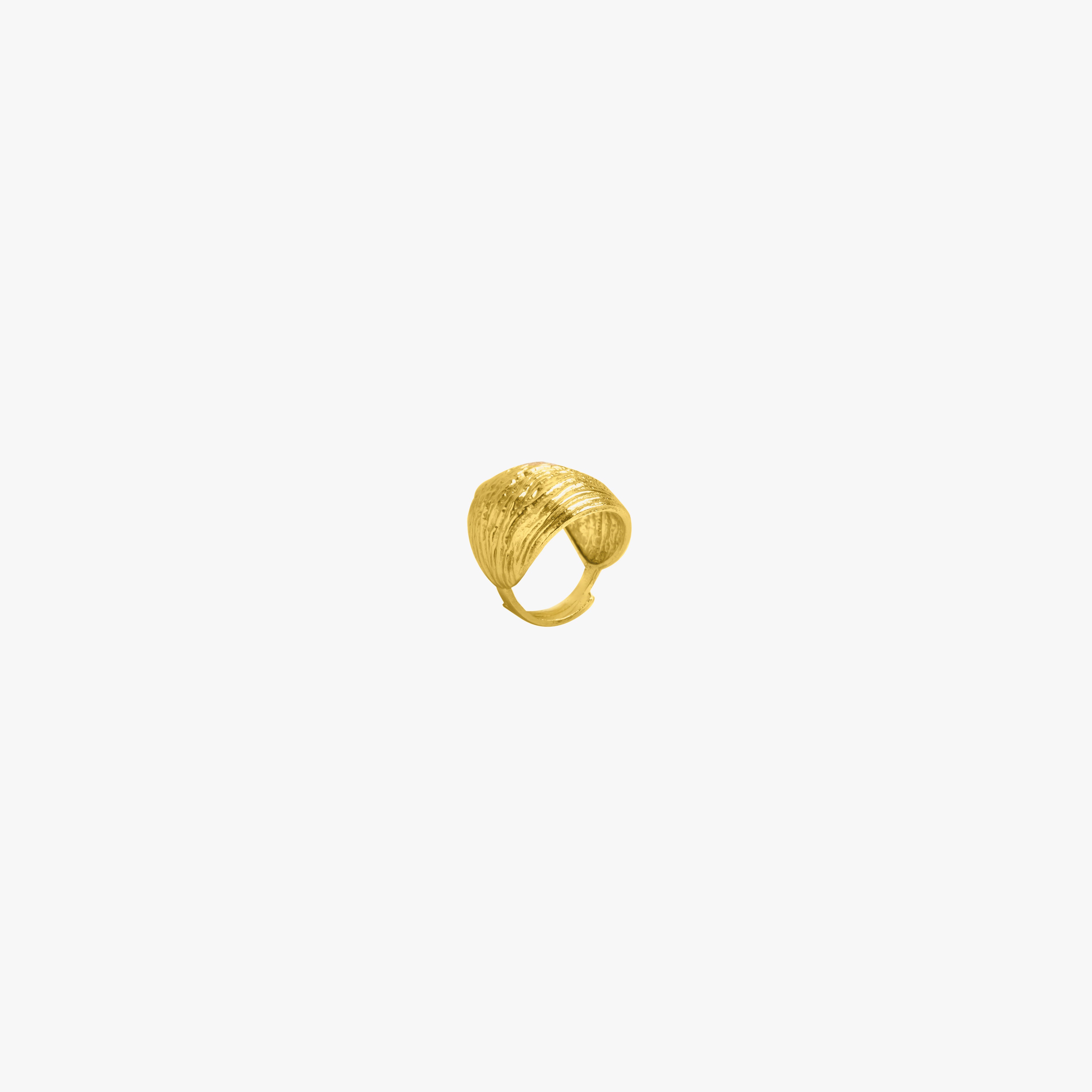 Oak Ring - Gold Tone