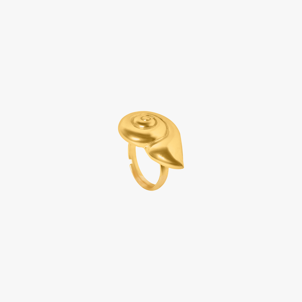 Moon Snail Ring - Gold Tone