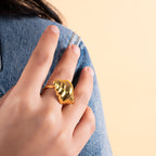 Tulip Shell Ring - Gold Tone