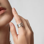 Modernist Ring - Silver Tone
