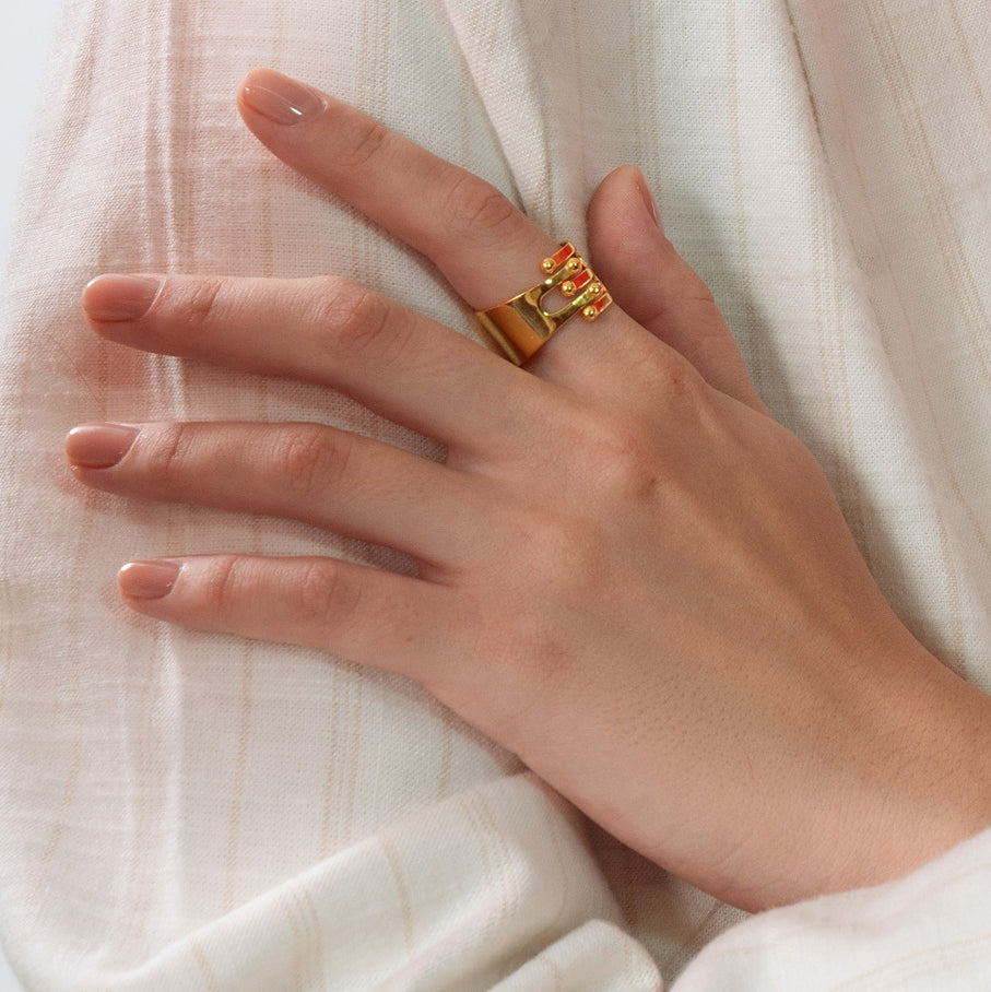 Modernist Ring - Gold Tone