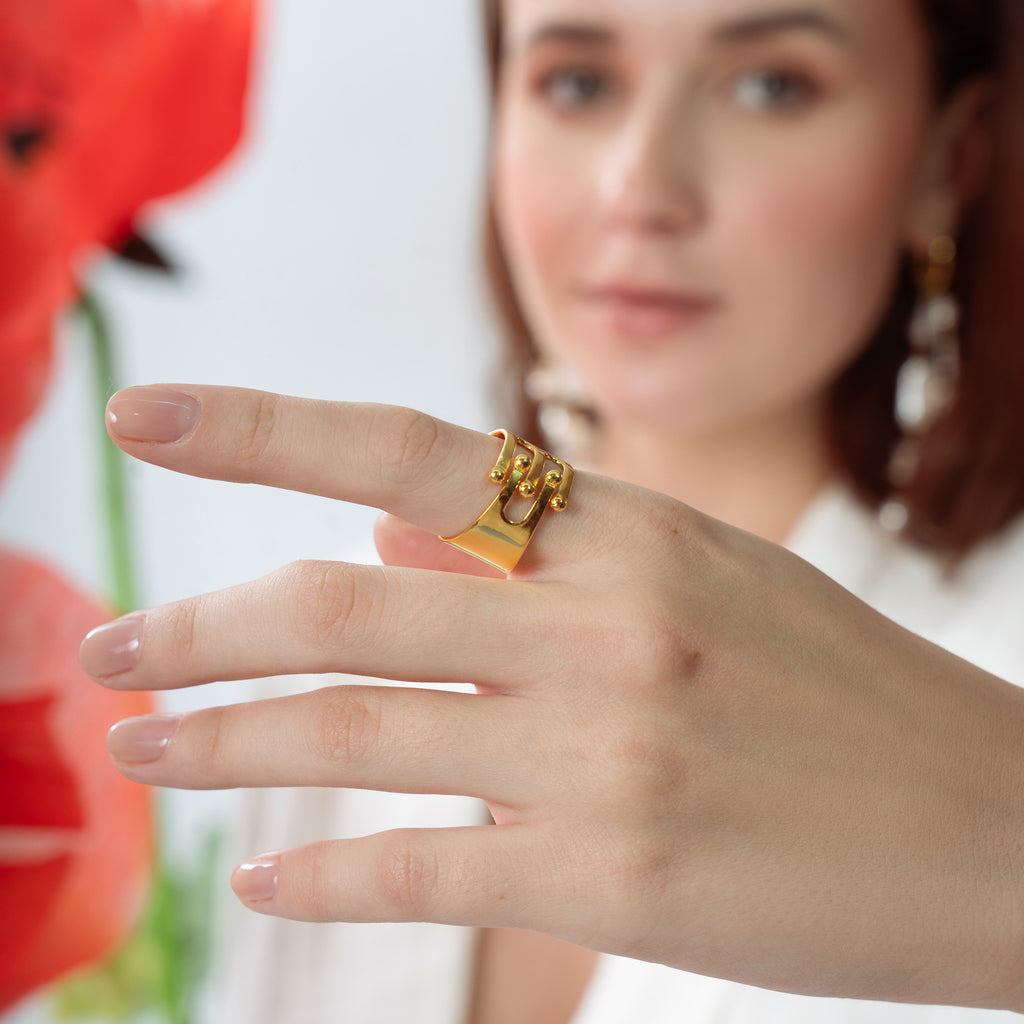 Modernist Ring - Gold Tone