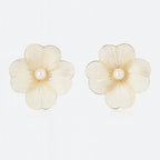 Flower Shaped Pearl Earrings