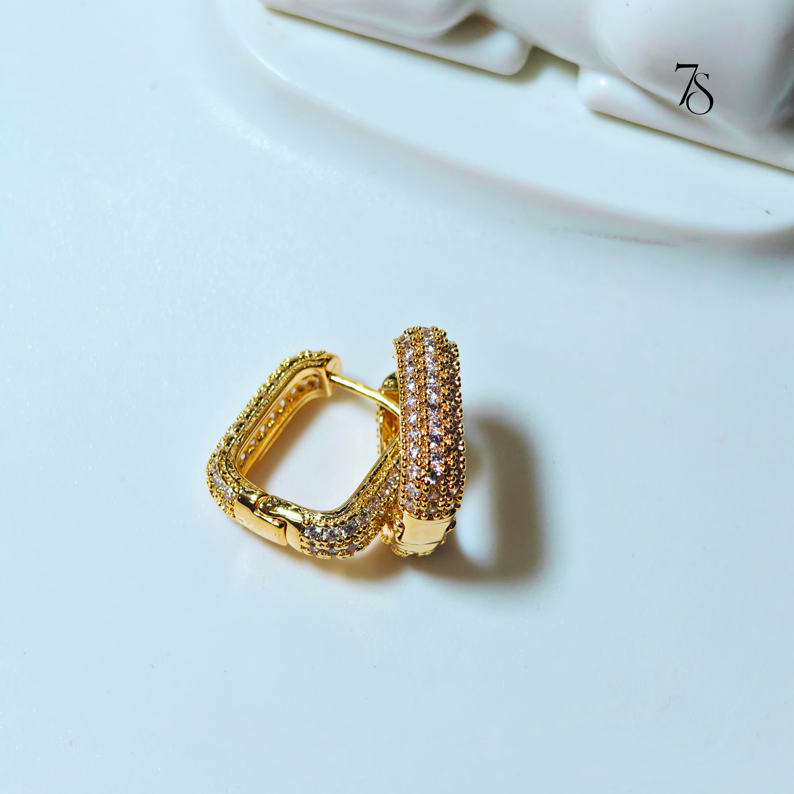 Golden Luxe Square Hoops
