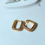 Golden Luxe Square Hoops