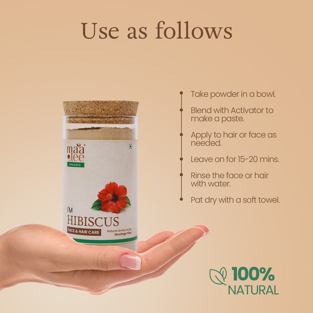 I'm Maatee Organic Hibiscus Powder
Skin Revival by Boosting Collagen, Hair Fortification by Strengthening Roots 
with Amino Acids, Mucilage Fiber & Vitamin C