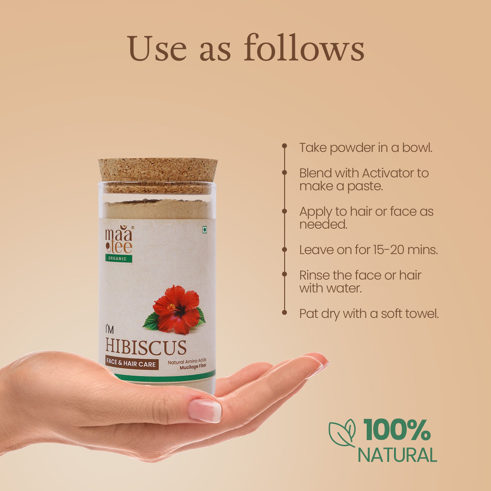 I'm Maatee Organic Hibiscus Powder
Skin Revival by Boosting Collagen, Hair Fortification by Strengthening Roots 
with Amino Acids, Mucilage Fiber & Vitamin C