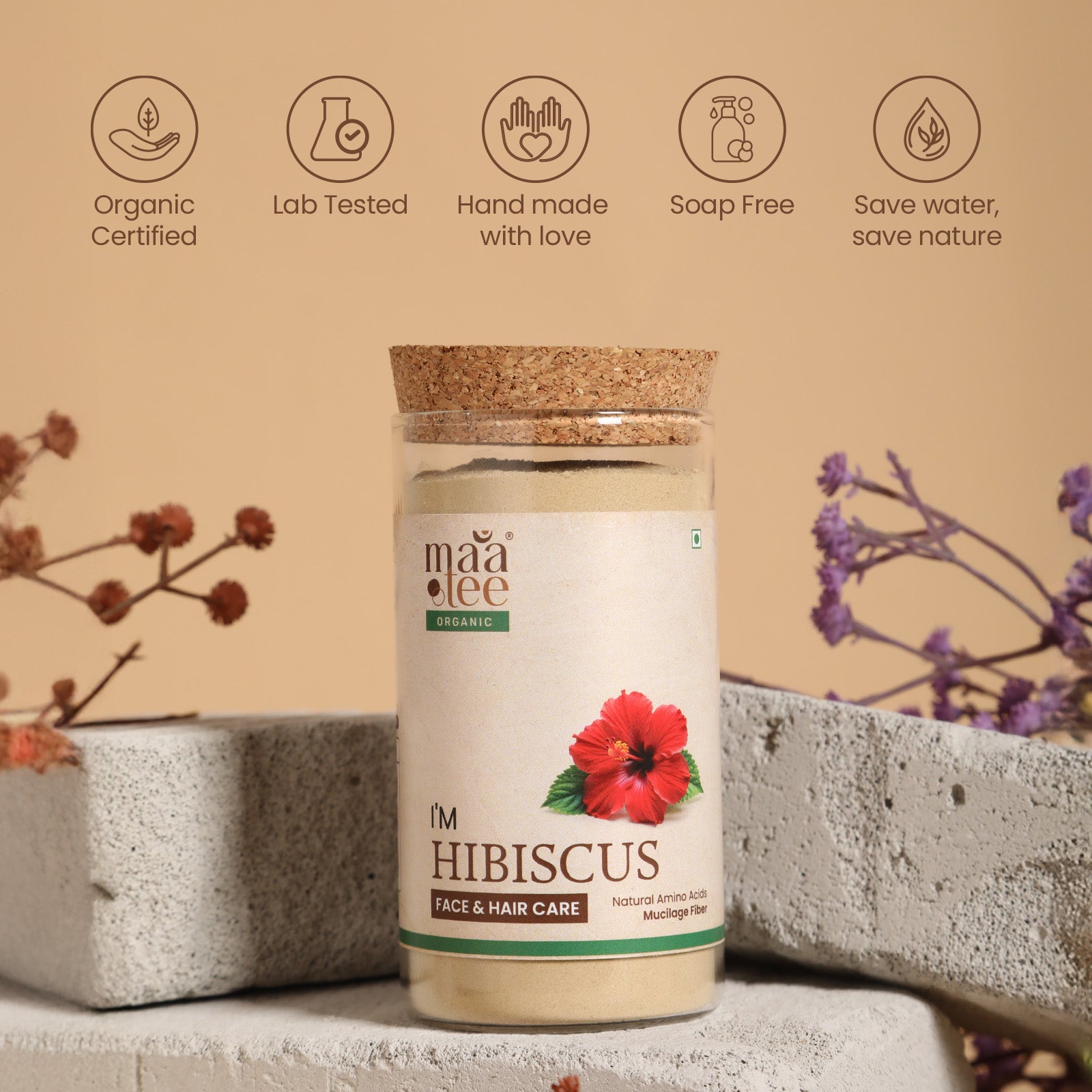 I'm Maatee Organic Hibiscus Powder
Skin Revival by Boosting Collagen, Hair Fortification by Strengthening Roots 
with Amino Acids, Mucilage Fiber & Vitamin C