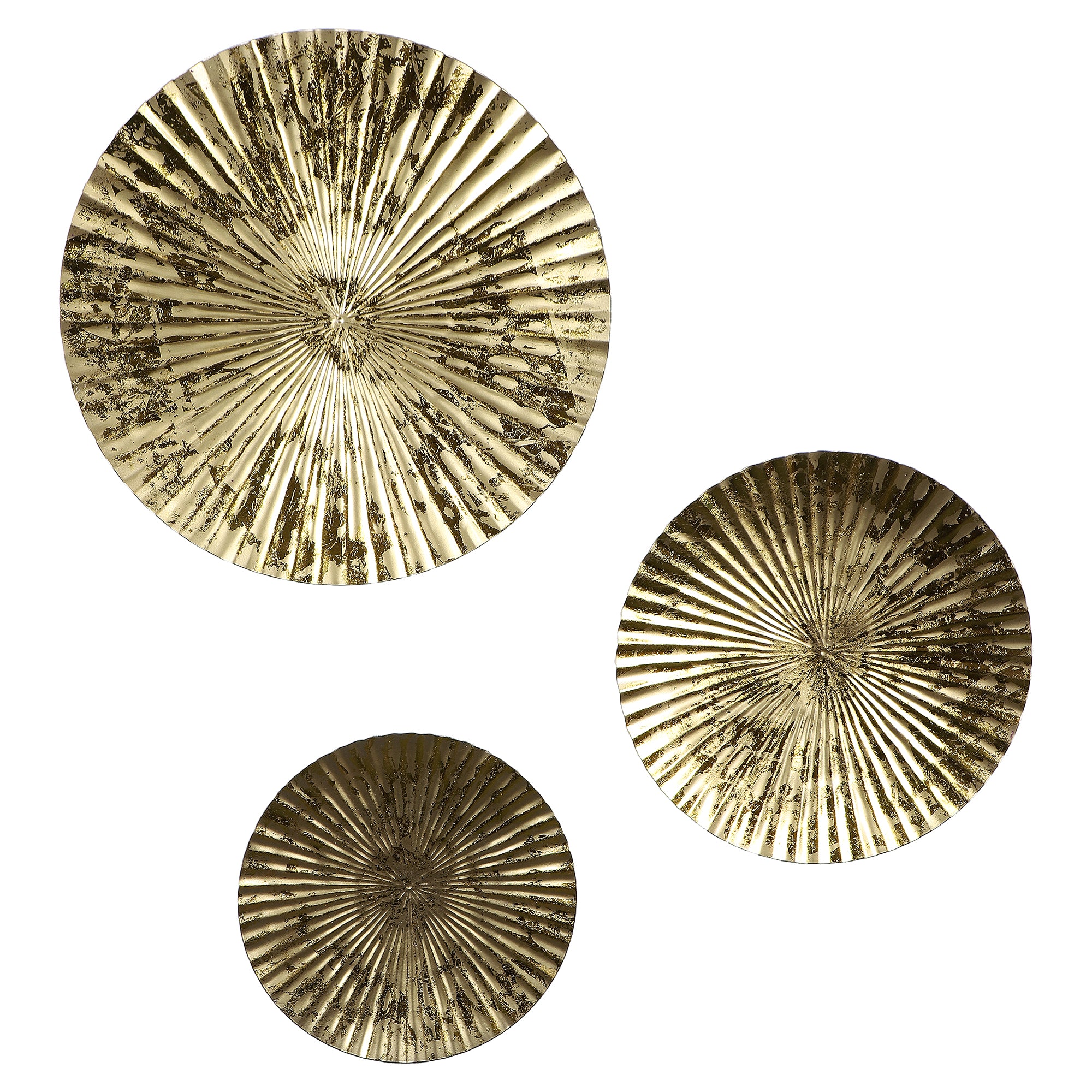 Amaya Decors Gold Foil Hammered Wall Décor Set of 3