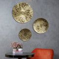 Amaya Decors Gold Foil Hammered Wall Décor Set of 3