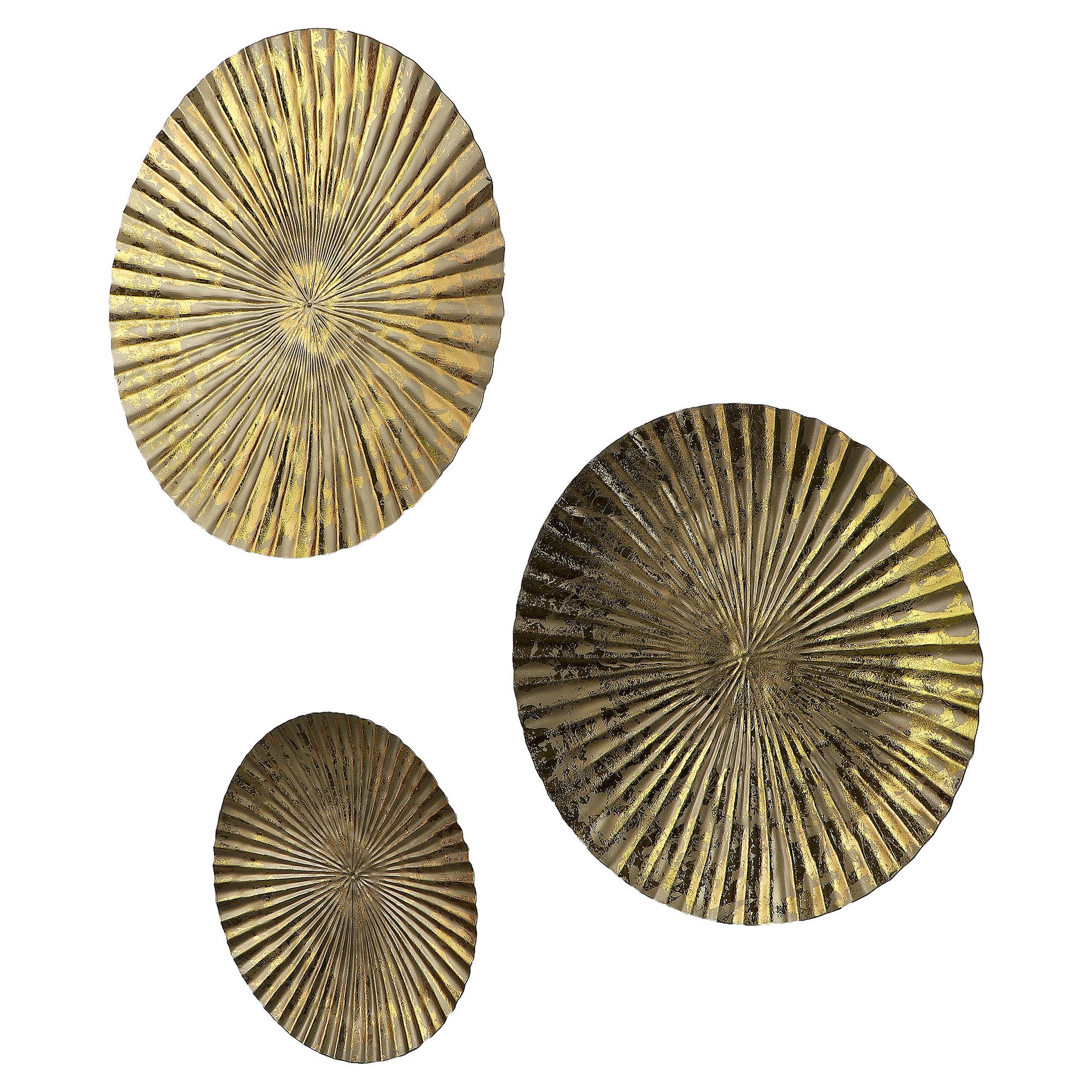 Amaya Decors Gold Foil Hammered Wall Décor Set of 3