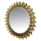 Amaya Decors Gold Foil Leaves Mirror (24x24x2 Inch)