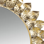 Amaya Decors Gold Foil Leaves Mirror (24x24x2 Inch)