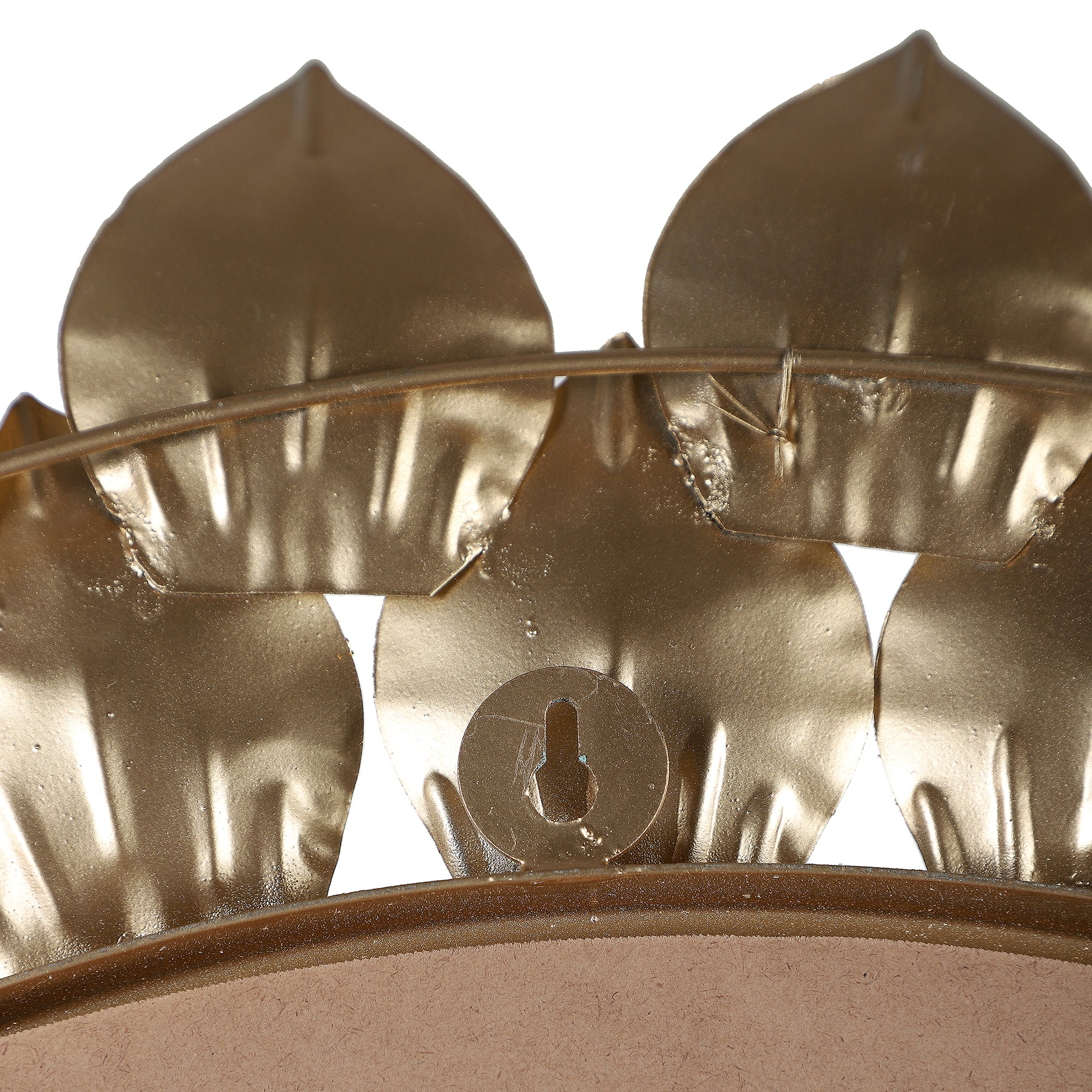 Amaya Decors Gold Foil Leaves Mirror (24x24x2 Inch)