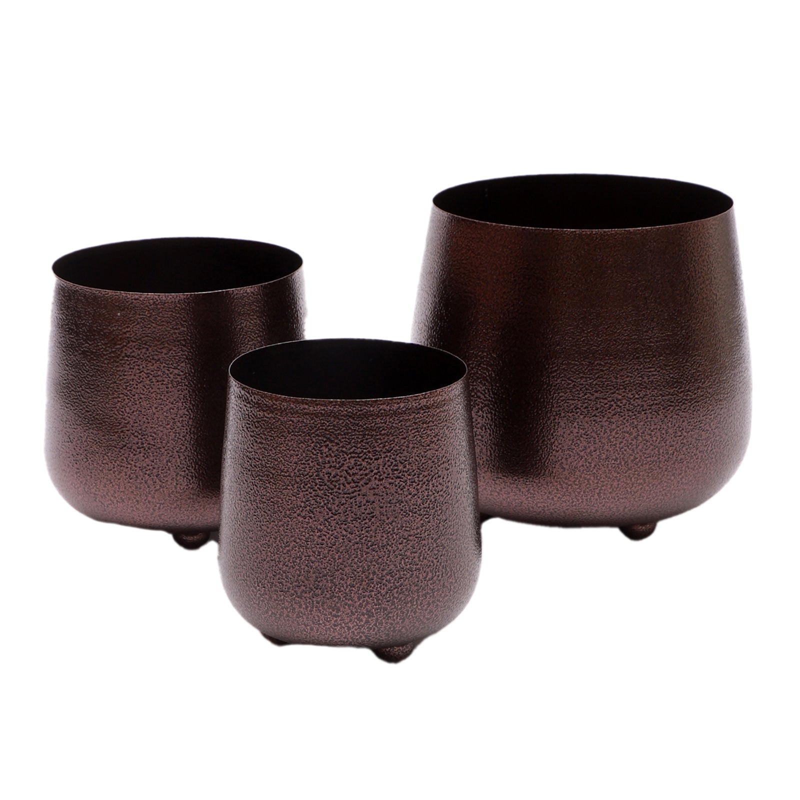 Amaya Decors Copper Hammerd Bowl Planter Set of 3