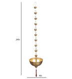 Amaya Decors Hanging Gold Bowl Urli with Beads Set of 2 | Gold | Iron with Powder Coating