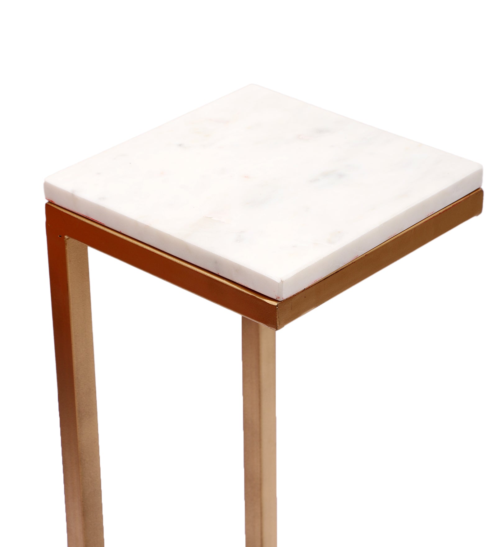 Amaya Decors L Shape Metal & Marble Table