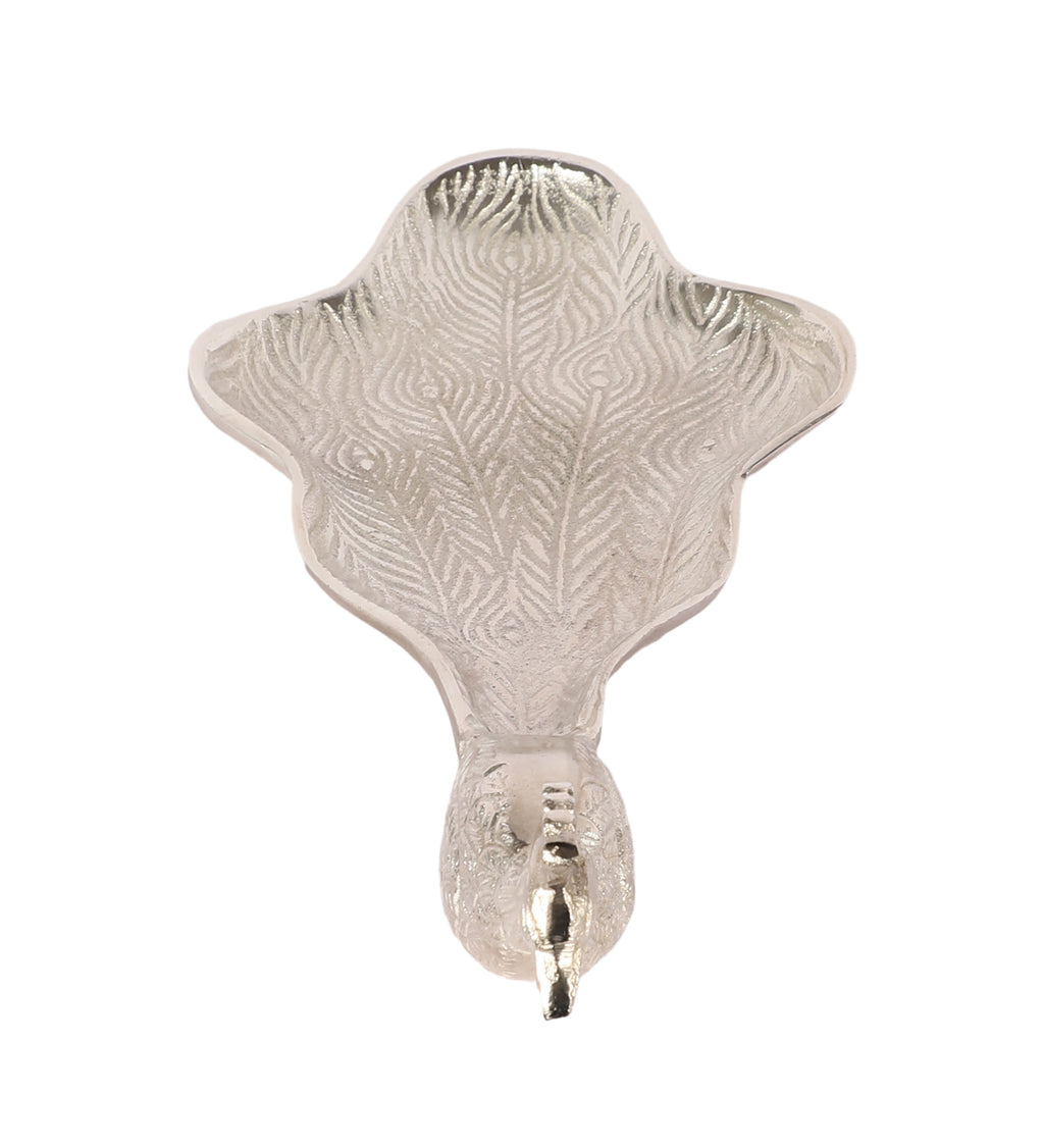 Amaya Decors Peacock Aluminium Silver Big Gifting Platter