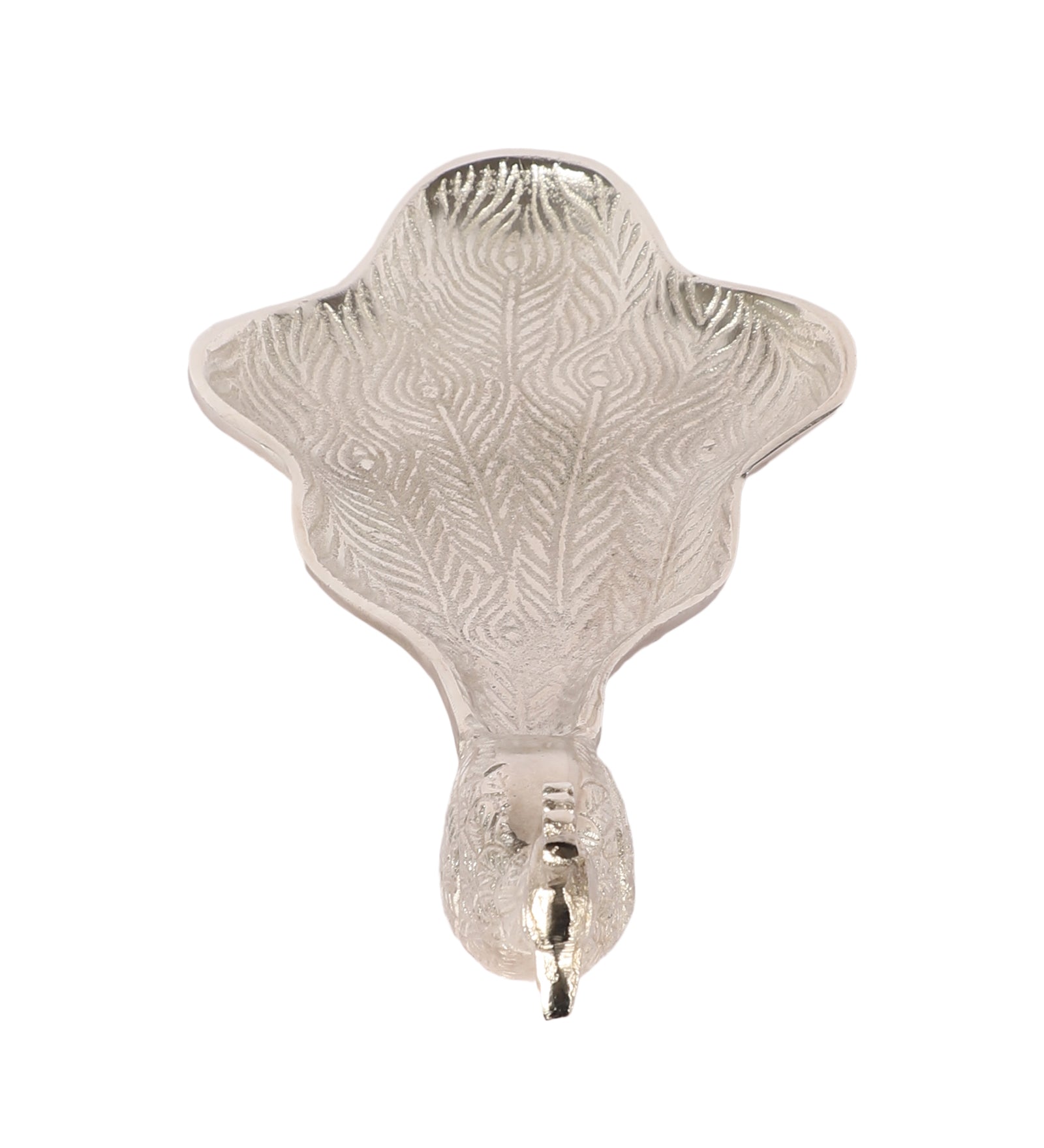 Amaya Decors Peacock Aluminium Silver Big Gifting Platter