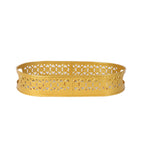 Amaya Decors Oval Pink & Gold Wavy Design Meena Tray Set of 3