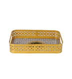 Amaya Decors Rectangular Black & Gold Blocks Meena Tray Set of 3