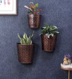 Amaya Decors Copper & Black Hammred Wall Planter Set of 3
