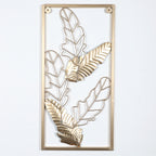 Amaya Decors Green & Gold Leaves Rectangular Wall Décor
