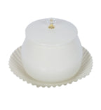 Amaya Decors White Bowl Jar with Tray