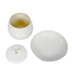 Amaya Decors White Bowl Jar with Tray