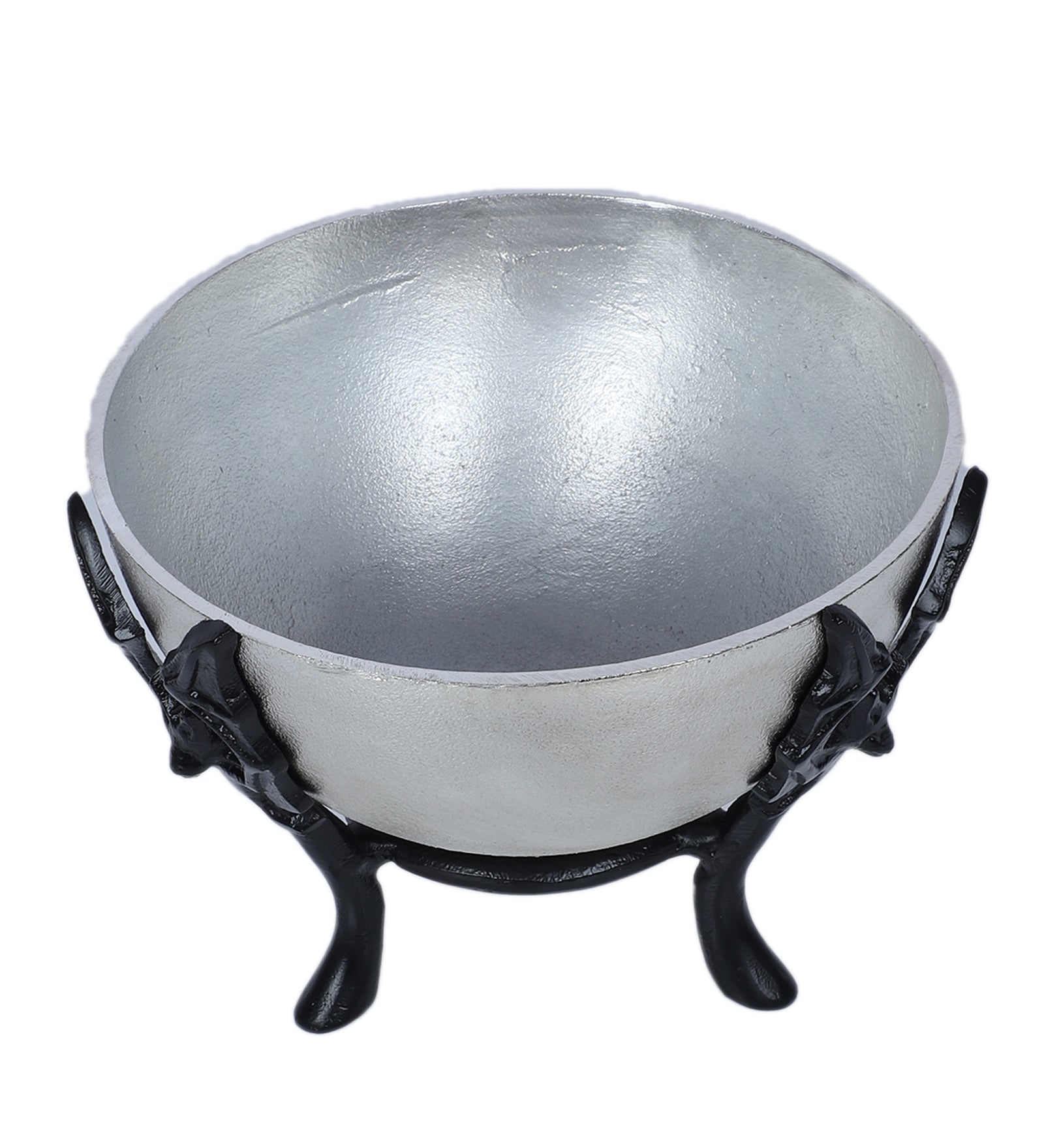 Amaya Decors Black & Silver Bowl Fruits Platter | Black & Silver | Aluminium