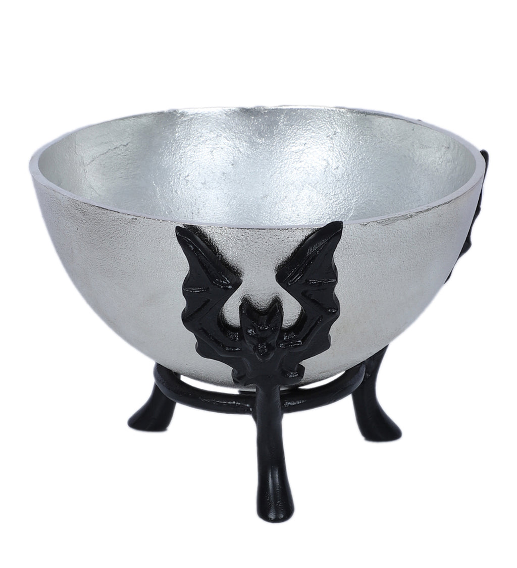 Amaya Decors Black & Silver Bowl Fruits Platter | Black & Silver | Aluminium