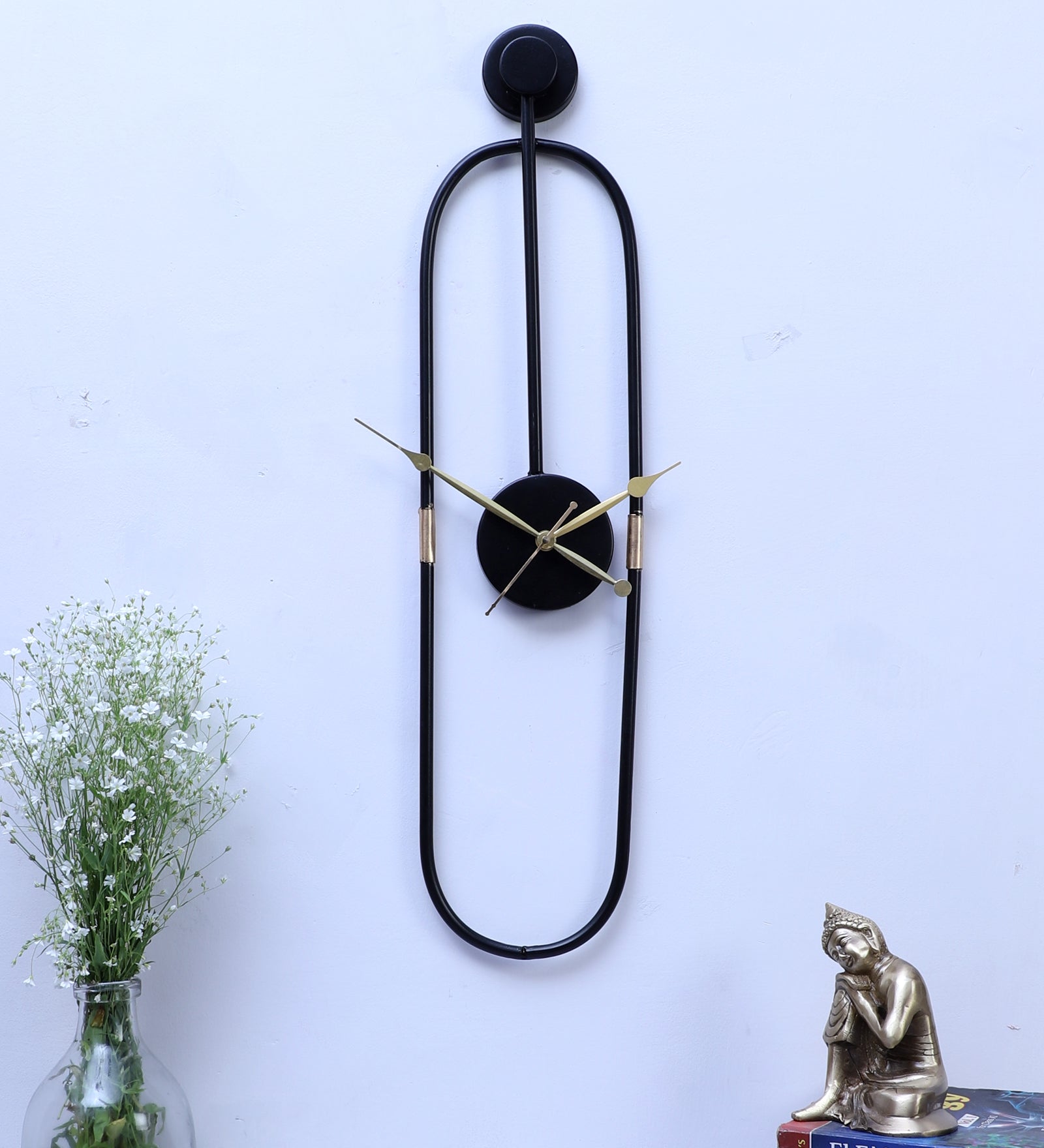 Amaya Decors Black Pipe Oval Clock