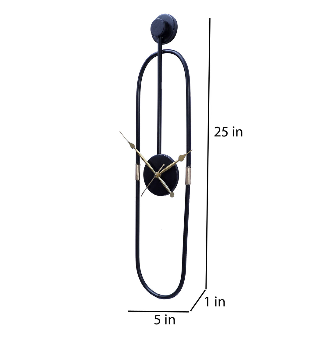 Amaya Decors Black Pipe Oval Clock