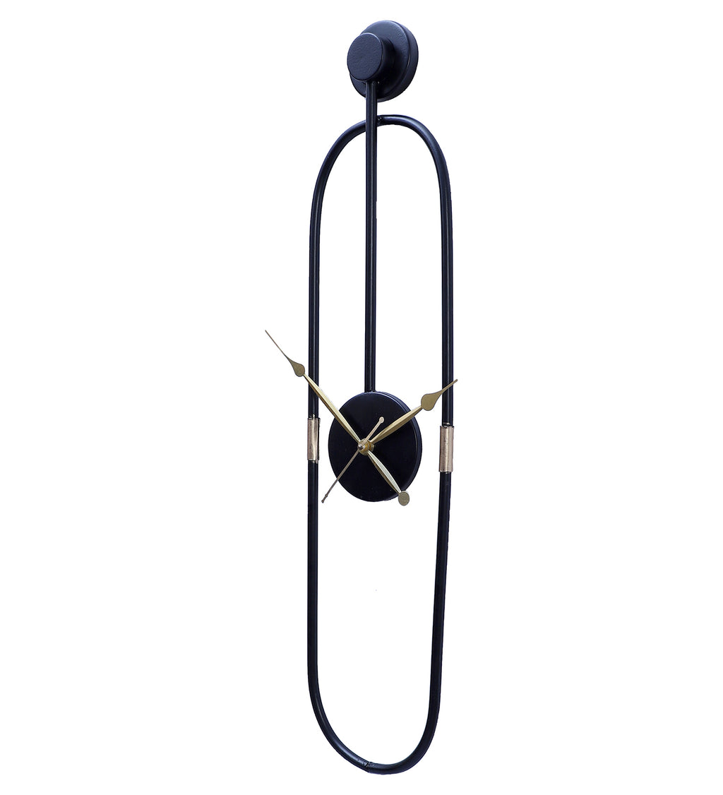 Amaya Decors Black Pipe Oval Clock