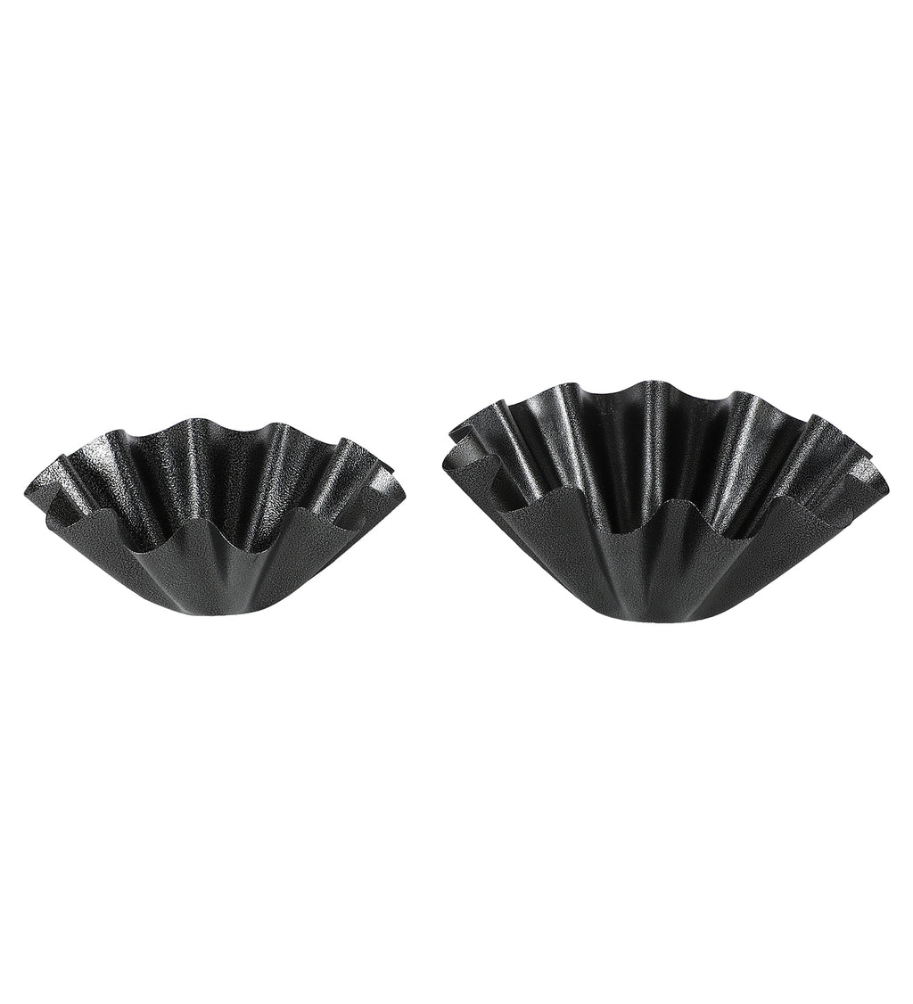 Amaya Decors Grey Textured Urli Bowl Set of 2 | Grey | Iron with Powder Coating