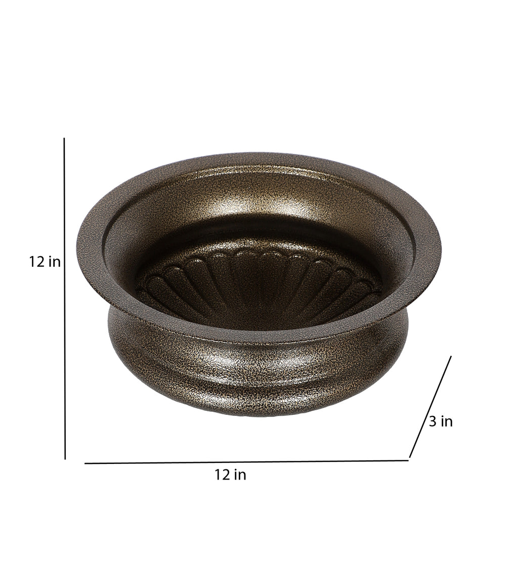 Amaya Decors Gold Textured Big Urli Bowl | Gold | Iron with Powder Coating