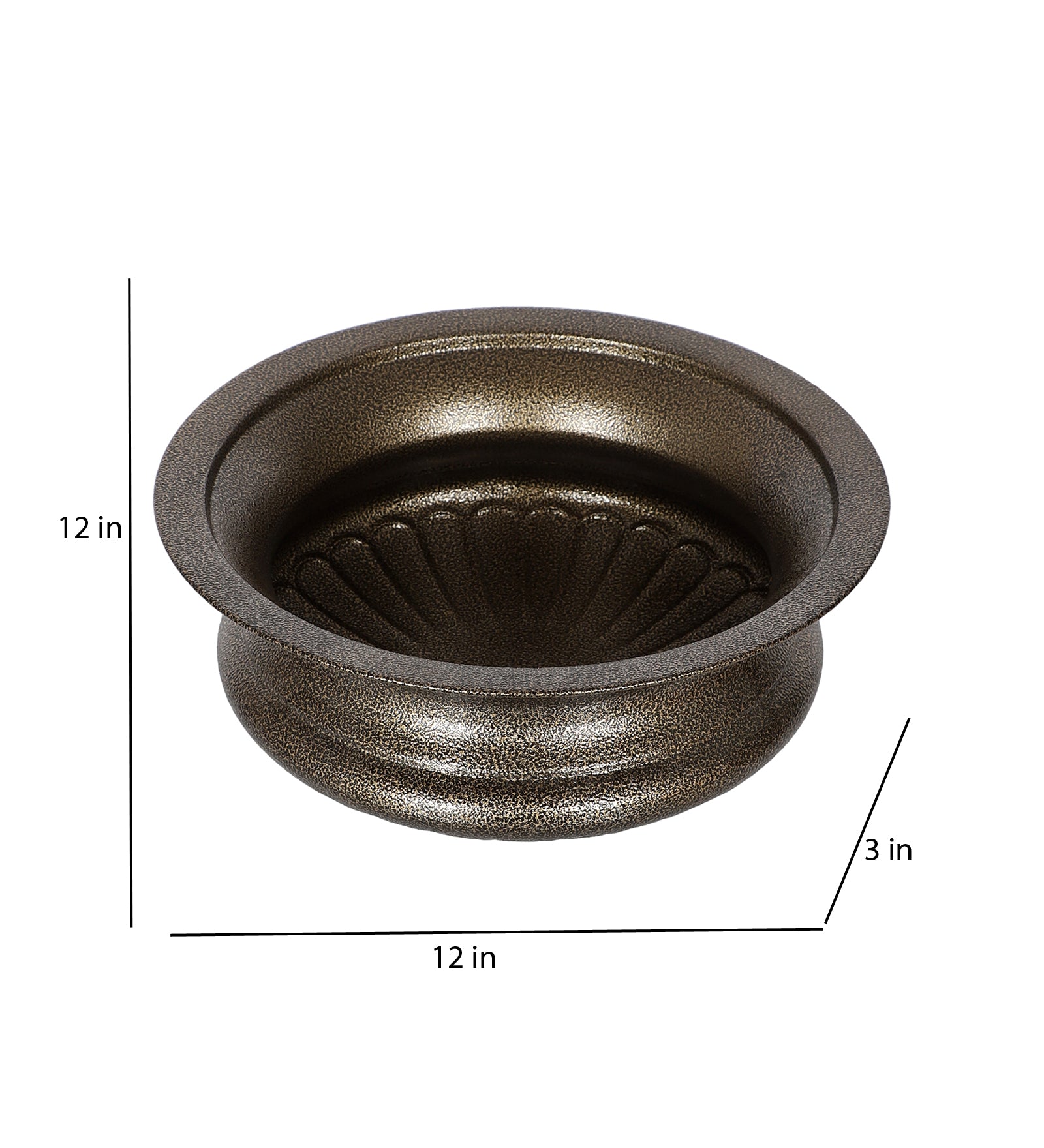 Amaya Decors Gold Textured Big Urli Bowl | Gold | Iron with Powder Coating