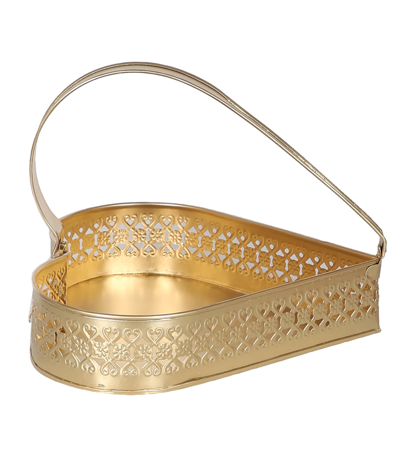 Amaya Decors Heart Shape Gifting Tray Set of 3 | Gold | Iron with Powder Coating