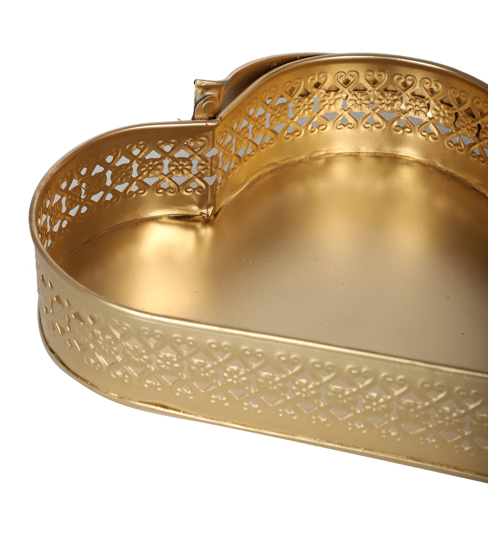 Amaya Decors Heart Shape Gifting Tray Set of 3 | Gold | Iron with Powder Coating