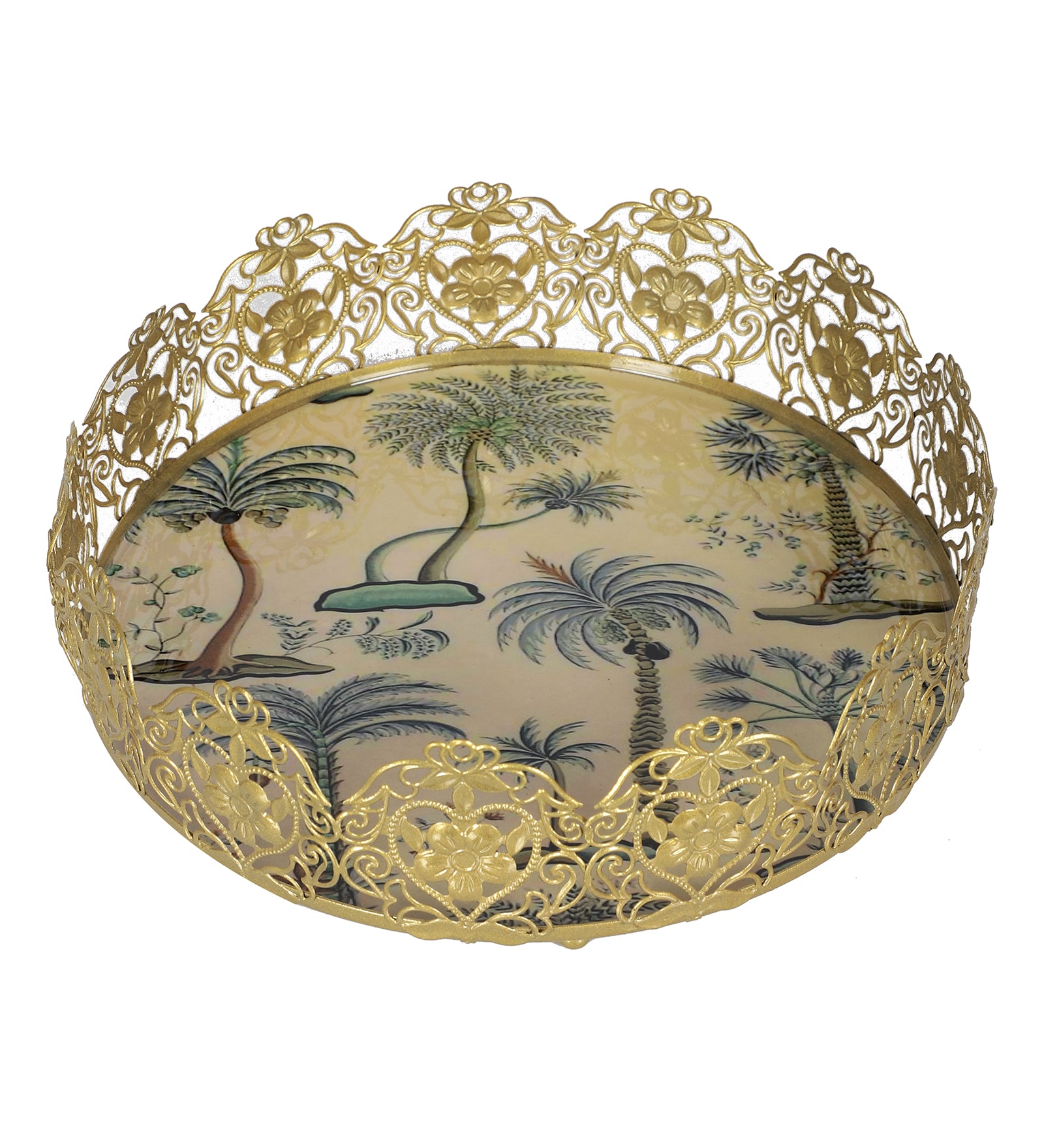 Amaya Decors White & Green Tray