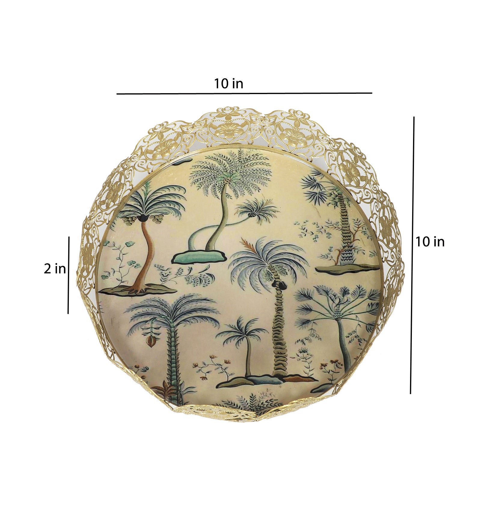 Amaya Decors White & Green Tray