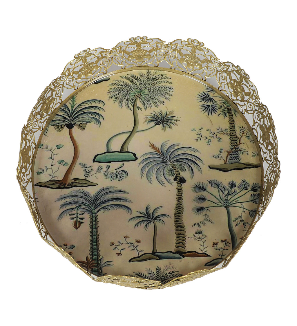 Amaya Decors White & Green Tray
